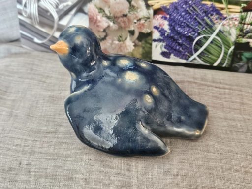 Blå fågel med ljusa fläckar, 300 kr